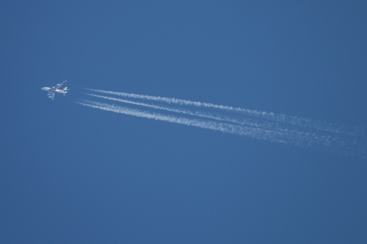A6-EEV Airbus A380-861 (MSN 150) of Emirates, over Perth – Mon 11 ...