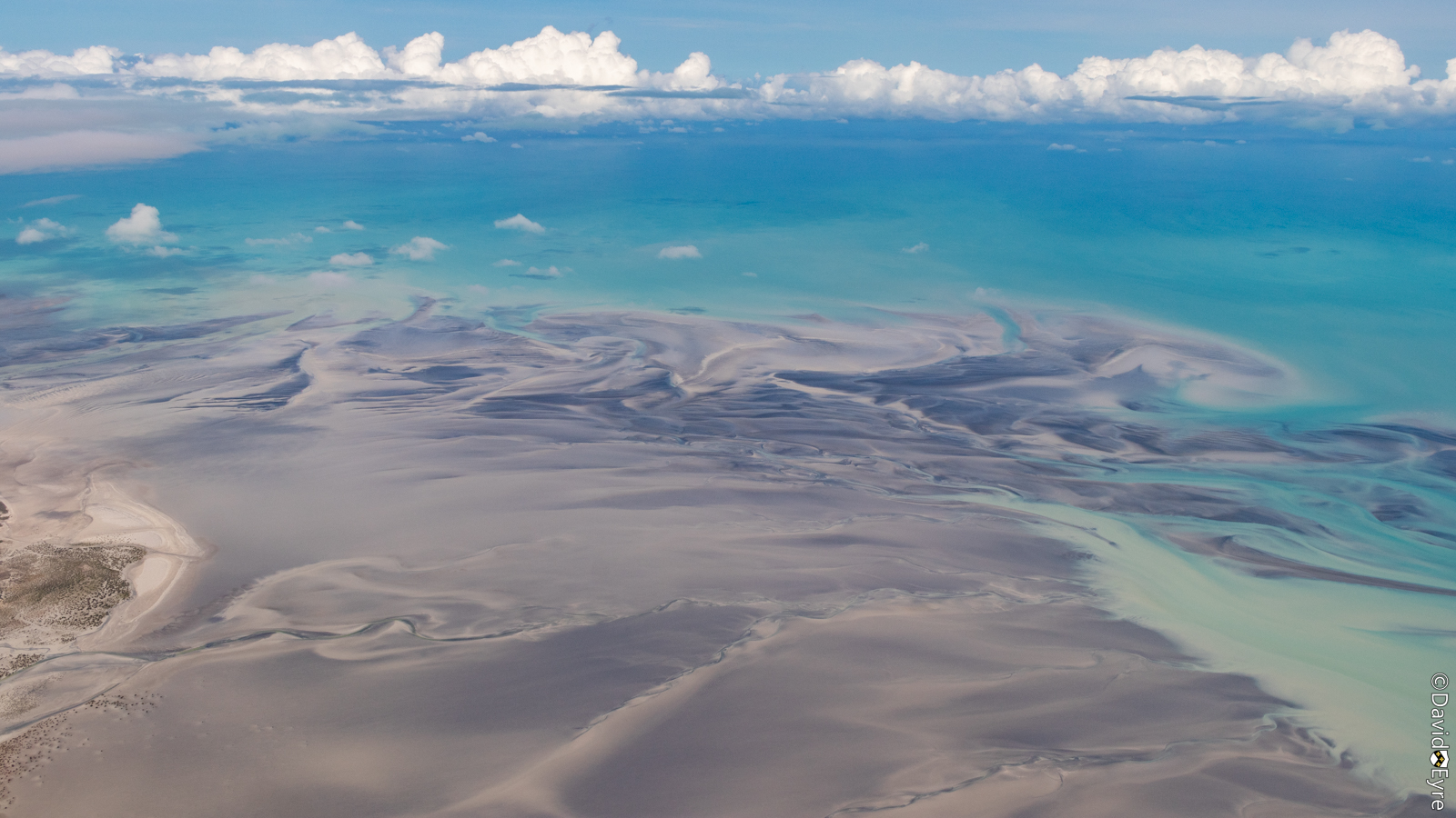 Sand flats near Bush Point, south of Broome Western Australia, seen ...