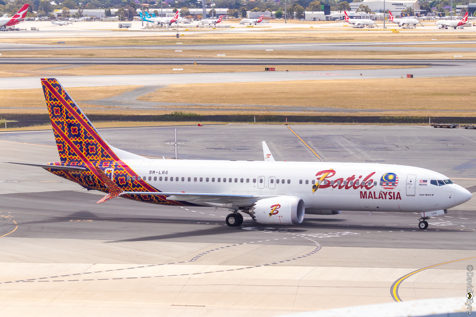 9M-LRG Boeing 737-8 MAX of Batik Air Malaysia, at Perth Airport